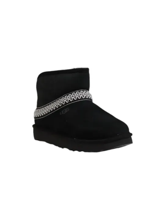 Schwarzer UGG Winterstiefel mit Fell.