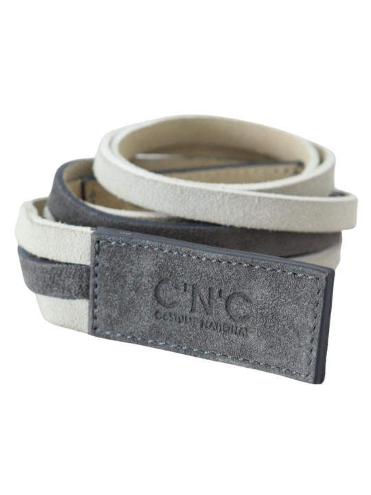 Belts Chic White Leather Logo Belt 150,00 € 8058301884234 | Planet-Deluxe