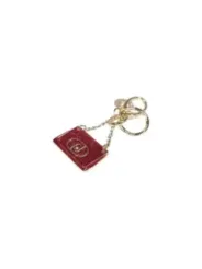 Rotes Buch-Schlüsselanhänger mit Goldakzenten