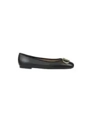 Schwarze Ballerinas mit goldenem Detail