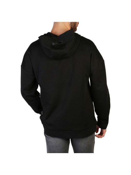 Schwarzes Kapuzen Sweatshirt lässiger Stil