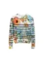 Blumiger Desigual Langarm-Pullover weiß