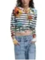 Blumiger gestreifter Desigual Pullover Jeans