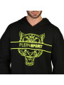 Schwarzes Sweatshirt mit Katzen-Design