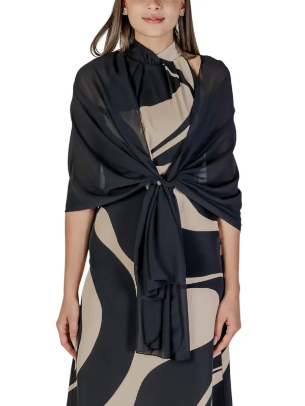 Abstrakte schwarze und beige Damenkleid Abstrakte schwarze und beige Damenkleid