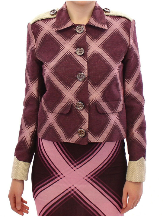 Jackets & Coats Elegant Multicolor Check Print Jacket 600,00 € 8033508208205 | Planet-Deluxe