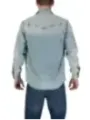 Leichte Denim Herrenhemd Knopfleiste