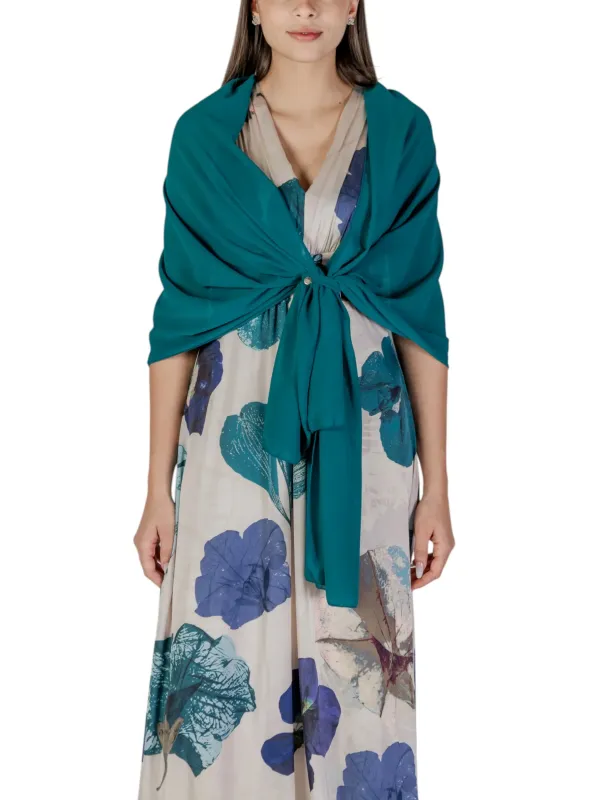 Blauer und grüner Seidenschal floral Blauer und grüner Seidenschal floral