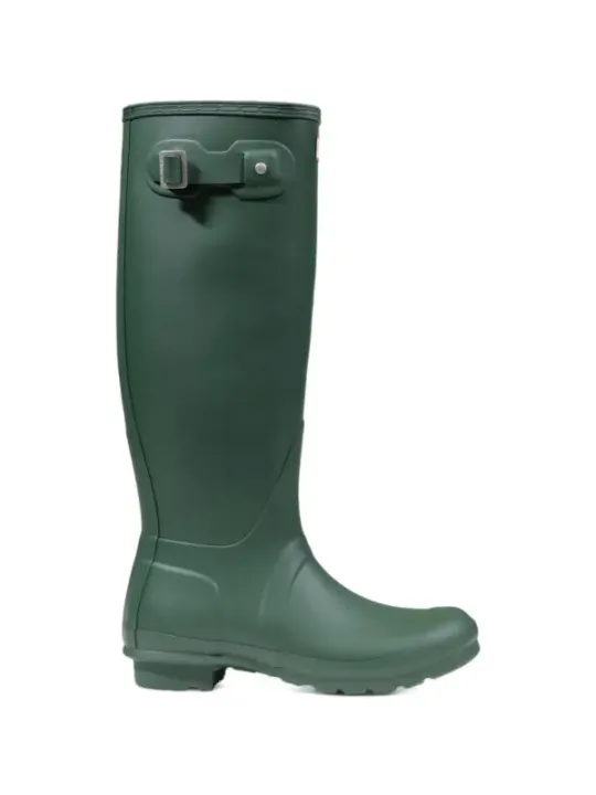 Grüne Hunter Gummistiefel mit Schnalle