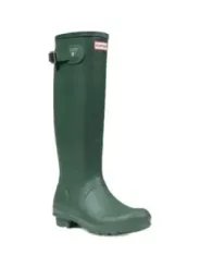 Grüne Hunter Gummistiefel mit Profilsohle