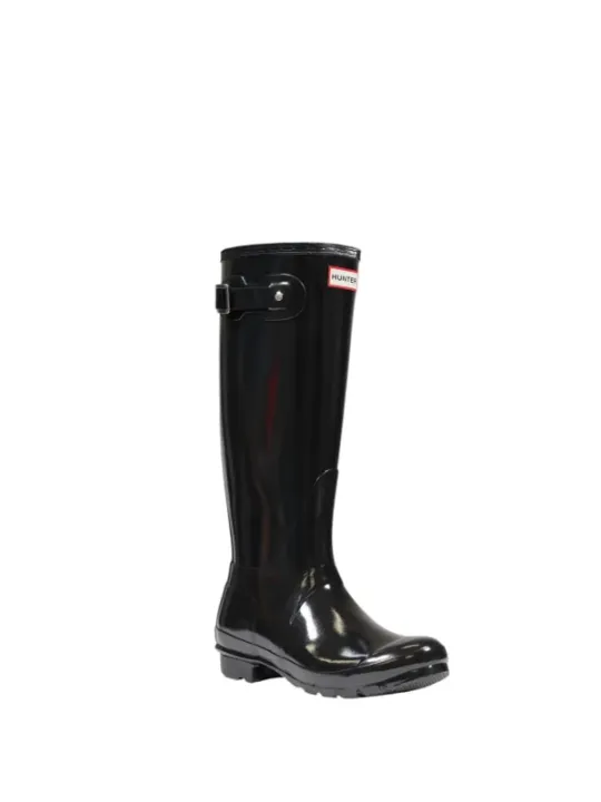 Schwarze hohe Hunter Gummistiefel