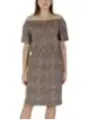 Leopardenmuster Strickkleid mit Bindegürtel
