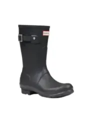 Schwarzer Hunter Gummistiefel mit Schnalle