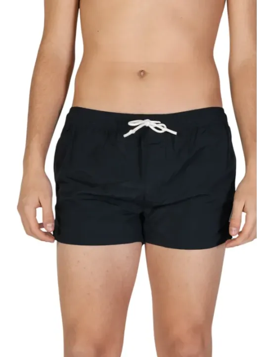 Schwarze Badehose mit weißem Kordelzug