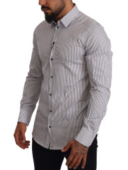 Shirts Elegant Slim Fit Striped Cotton Shirt 500,00 € 8056305696839 | Planet-Deluxe