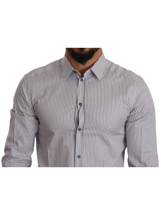 Shirts Elegant Slim Fit Striped Cotton Shirt 500,00 € 8056305696839 | Planet-Deluxe