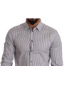 Shirts Elegant Slim Fit Striped Cotton Shirt 500,00 € 8056305696839 | Planet-Deluxe