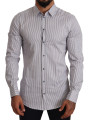 Shirts Elegant Slim Fit Striped Cotton Shirt 500,00 € 8056305696839 | Planet-Deluxe