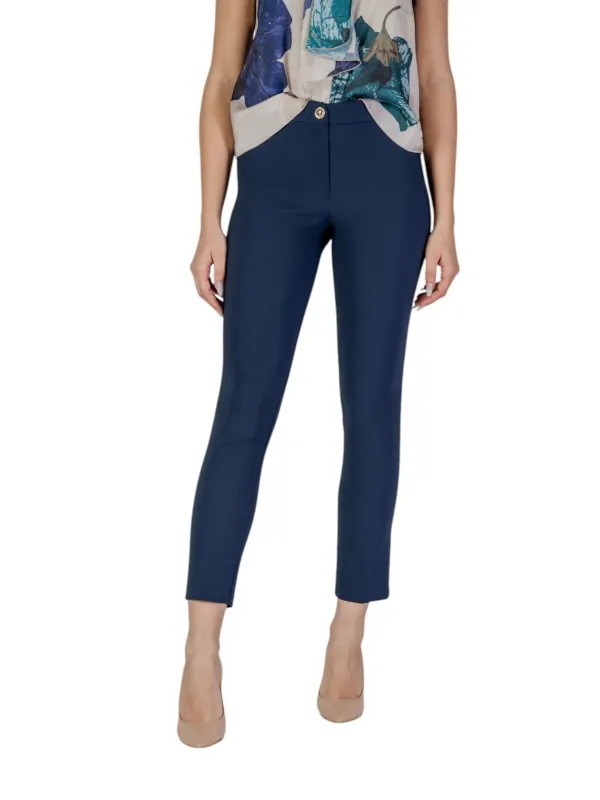 Stretch schlanke blaue Cropped Hosen