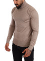 Sweaters Beige Turtleneck Cashmere-Silk Blend Sweater 1.100,00 € 8050246186206 | Planet-Deluxe