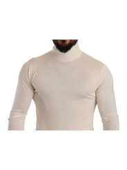 Sweaters Ivory Cashmere-Silk Blend Turtleneck Sweater 1.100,00 € 8057155144570 | Planet-Deluxe