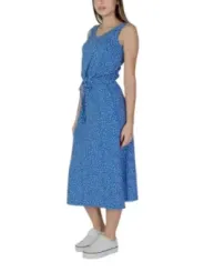 Blaues Polka-Dot-Midi-Kleid B.young