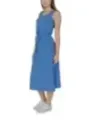 Blaues Polka-Dot-Midi-Kleid B.young