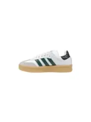 Weiße Adidas Sneakers mit grünen Streifen