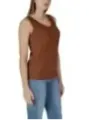 Braunes ärmelloses Tanktop mit V-Ausschnitt
