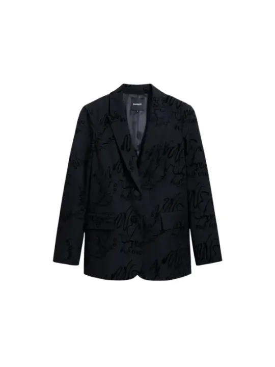 Schwarze Desigual Damenblazer mit Muster