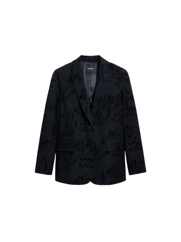 Schwarze Desigual Damenblazer mit Muster