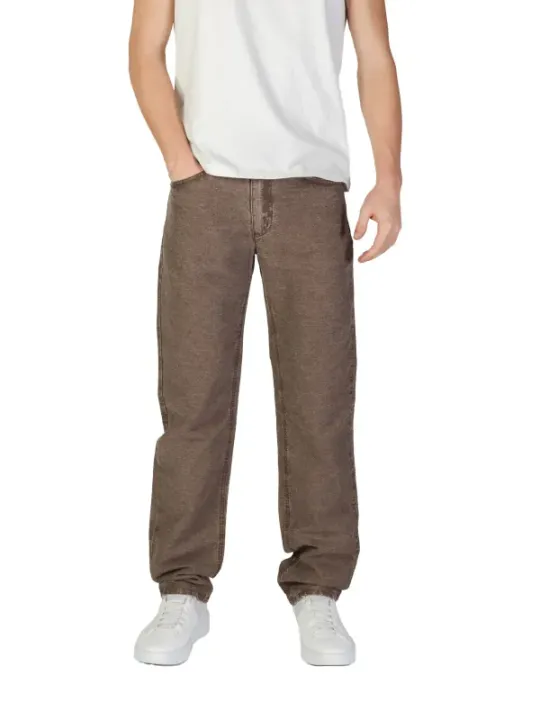 Braune Denim Hose gerader Schnitt
