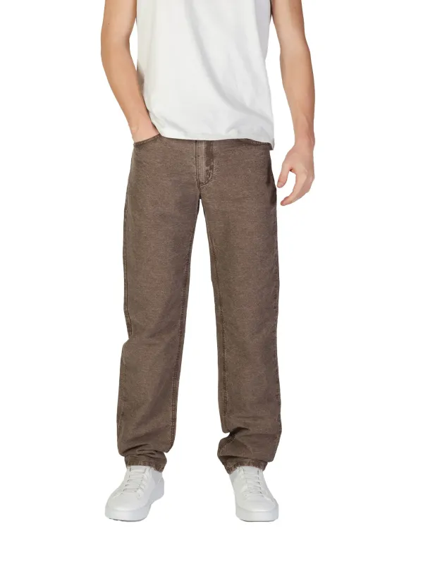 Braune Denim Hose gerader Schnitt Braune Denim Hose gerader Schnitt