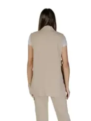 Beiger Damen Blazer Hosenanzug Kurzarm