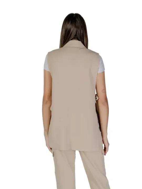 Beiger Damen Blazer Hosenanzug Kurzarm