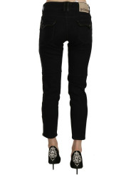 Jeans & Pants Chic Black Mid Waist Slim Cropped Jeans 350,00 € 8033983677015 | Planet-Deluxe