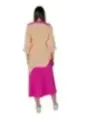 Tan und pinkes Zweiteiler-Kleid