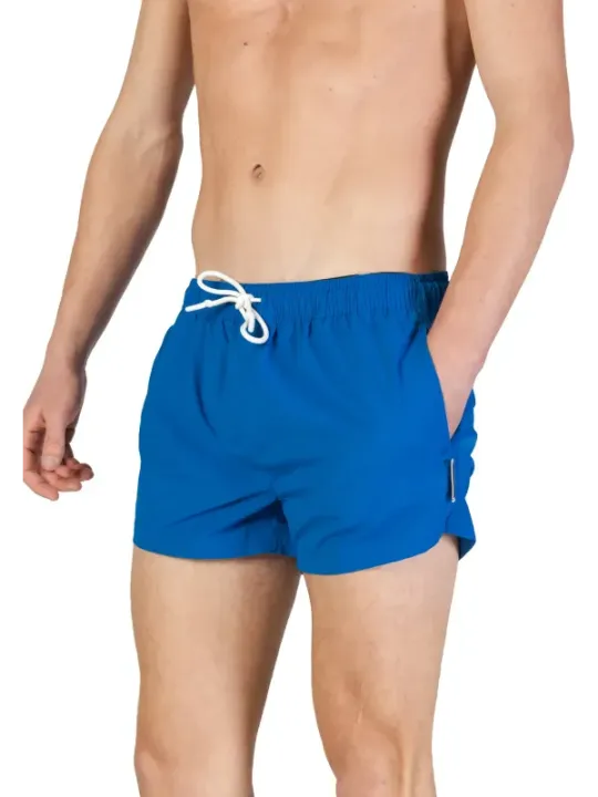 Blaue Herren Badehose mit Kordelzug