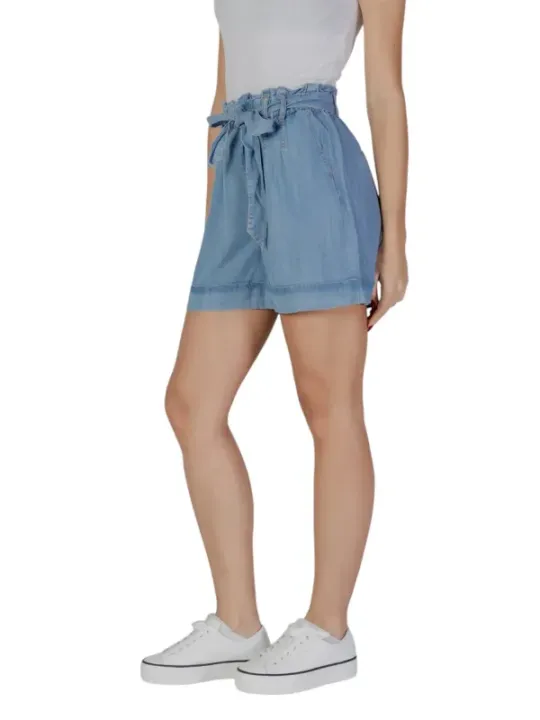 Blaue Jeansrock mit Rüschengürtel