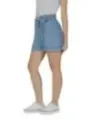 Blaue Jeansrock mit Rüschengürtel