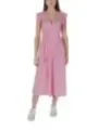 Pinkes Kleid mit Rüschenärmeln