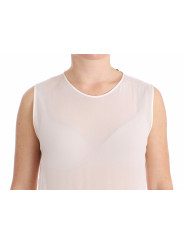 Dresses Elegant White Silk-Wool Blend Tank Dress 650,00 € 7333413027672 | Planet-Deluxe