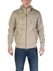 Dunkelbeige Kapuzenjacke für Herren