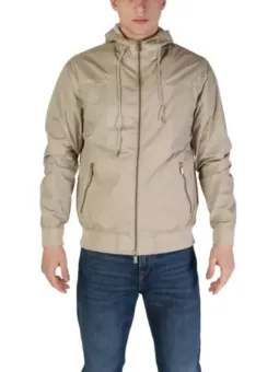 Dunkelbeige Kapuzenjacke für Herren