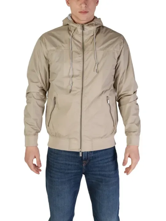 Dunkelbeige Kapuzenjacke für Herren