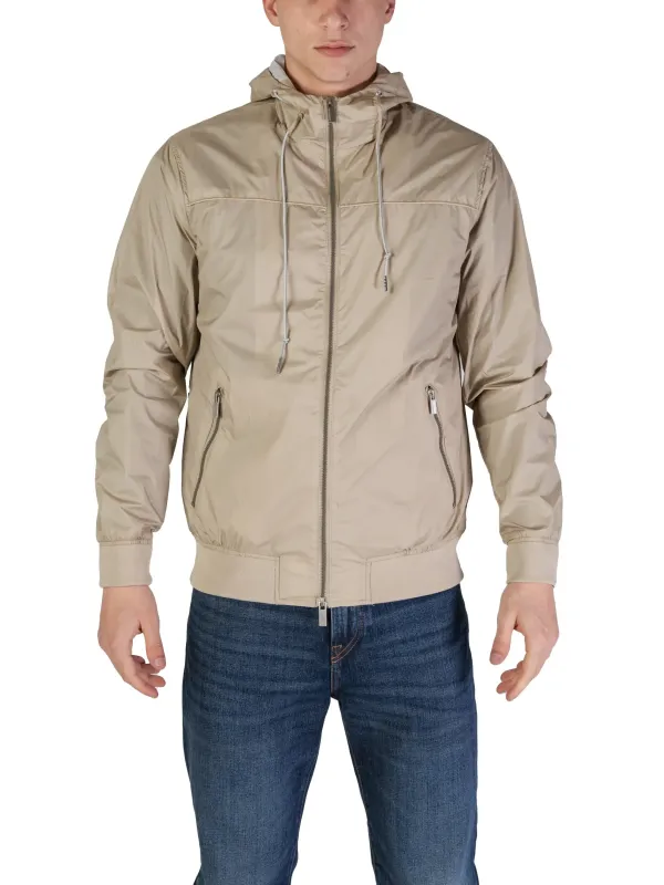 Dunkelbeige Kapuzenjacke für Herren Dunkelbeige Kapuzenjacke für Herren