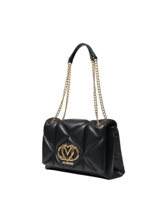 Goldene Love Moschino Schultertasche gesteppt