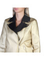 Goldene Bikerjacke mit schwarzem Kragen
