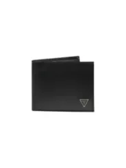 Schwarze Guess Lederbrieftasche minimalistisch Design