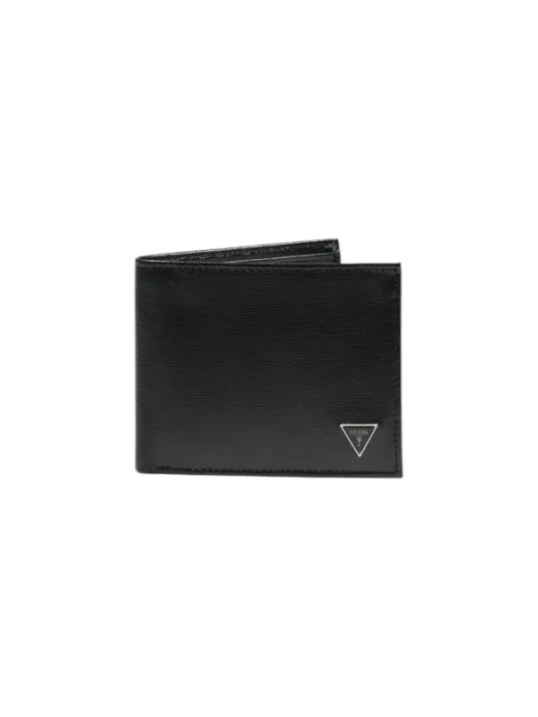 Schwarze Guess Lederbrieftasche minimalistisch Design Schwarze Guess Lederbrieftasche minimalistisch Design